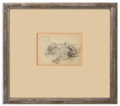 E.H. Shepard Drawing of Two Children, Titled ''Asleep''